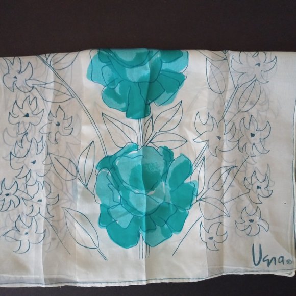 Vera Neumann Signature Turquoise Scarf - Picture 9 of 10